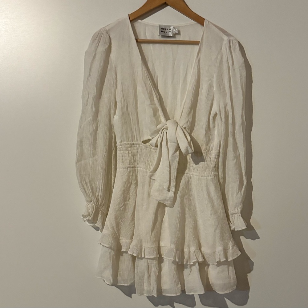 Hello Molly Lost Somebody Mini Dress White Size 2/XS - Picture 7 of 13